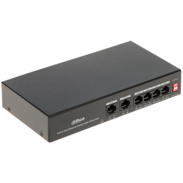 Dahua PFS3006-4ET-36 6 portu Fast Ethernet PoE slēdzis, 4 PoE porti, 36W budžets