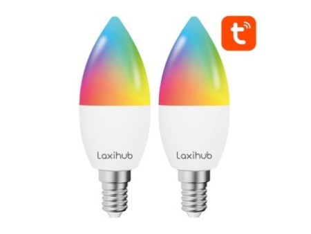 Laxihub Viedā LED spuldze WiFi BLE LAE14S E14 3.5W RGBW (2 pack) E14