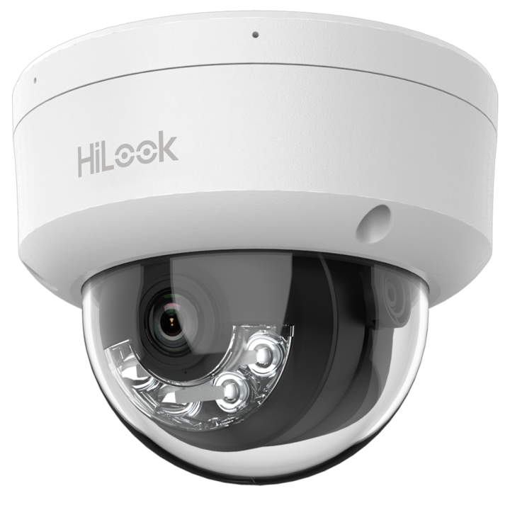 HILOOK IPC-D140HA-LUC 4 MP PoE siseruumide kuppel-IP-kaamera 2,8 mm objektiiviga, IR ja valge valgus, sisseehitatud mikrofon