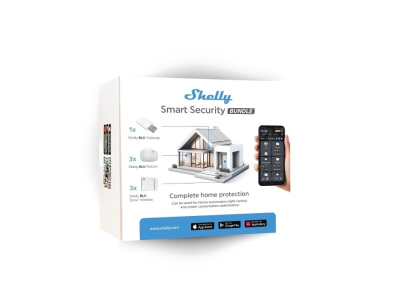 Shelly BLU BUNDLE (3 x BLU kustības sensors + 3 x BLU durvju loga sensors + 1 x BLU vārteja)