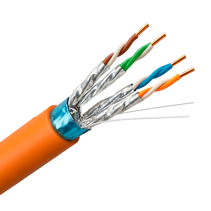 UNIVIEW UV-F/FTP6A-300-BC23AWG-DCA-R-O Cat6a F/FTP Bulk Cable 300m Orange