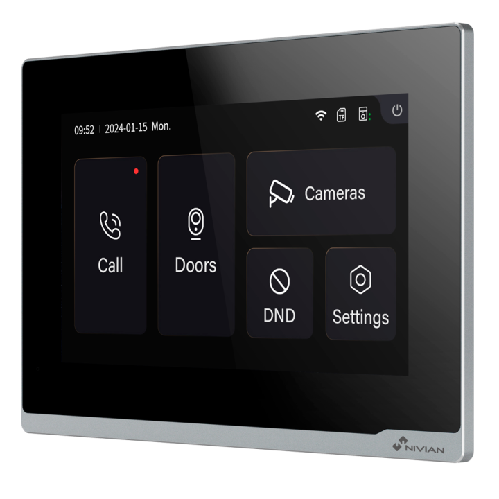 NIVIAN RETAIL NVS-VIDEOINTERCOM-2W-MONITOR Video domofona iekštelpu monitors ar divvirzienu audio
