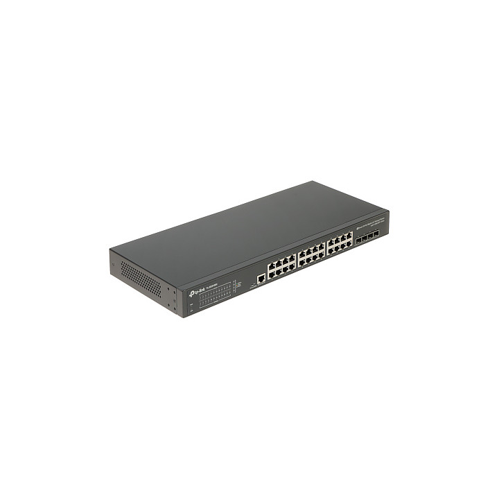 TP-Link :: TL-SG3428X pārvaldītais slēdzis L2+ JetStream, 24 porty gigabitowe, 4 sloty SFP+ 10 Gbit