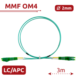 Оптоволоконный патч-корд SAFIRE SF-LC-APC-LC-APC-OM4-DX-3M-A, LC/APC к LC/APC, OM4, 3м