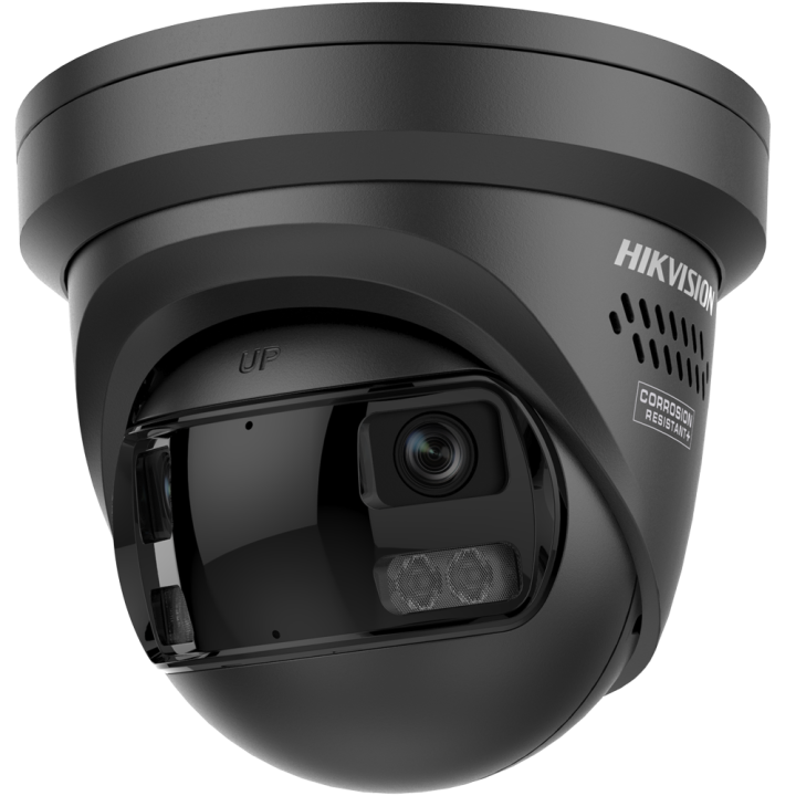 HIKVISION PRO DS-2CD2387G3P-LIS2UY/SRB(180°)MUST 8MP 4K torniga IP-kaamera PoE, IP67, kahe valgustusega, 2,8 mm fikseeritud obje