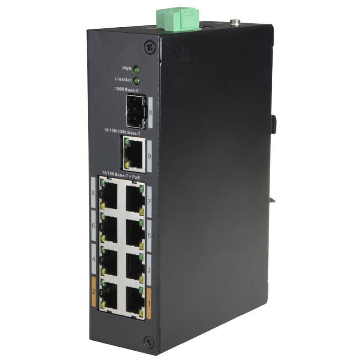 X-SECURITY XS-SW1008POE-96-DIN 5-Port Gigabit Managed PoE+ Switch, 96W PoE Budget, DIN Rail