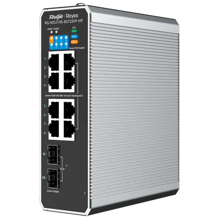 Управляемый гигабитный PoE коммутатор REYEE RG-NIS2100-8GT2SFP-HP