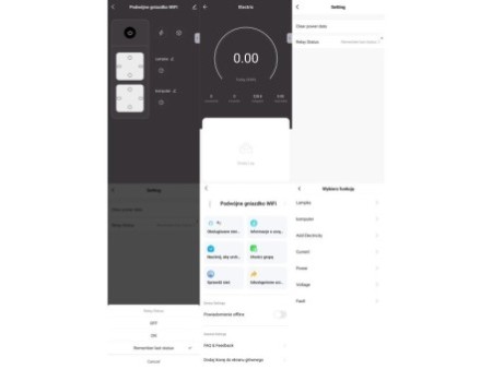 WiFi ligzda ar mērījumu 2 Porti 16A TUYA