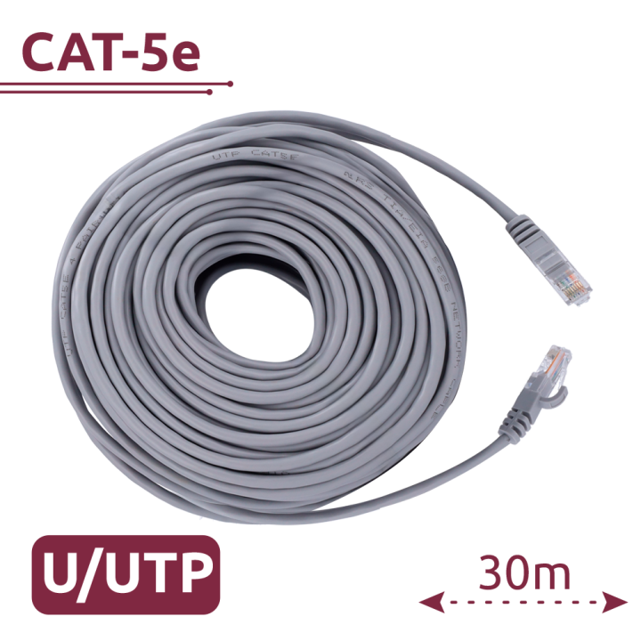 SAFIRE UTP1-30G Cat6 U/UTP Patch Cable 30m Grey
