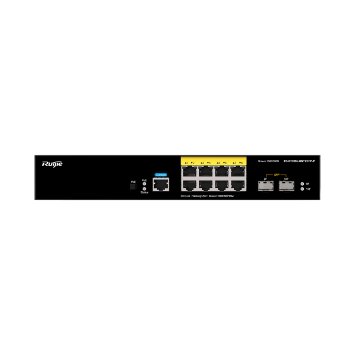 Управляемый коммутатор RUIJIE RG-XS-S1930J-8GT2SFP-P, Gigabit PoE