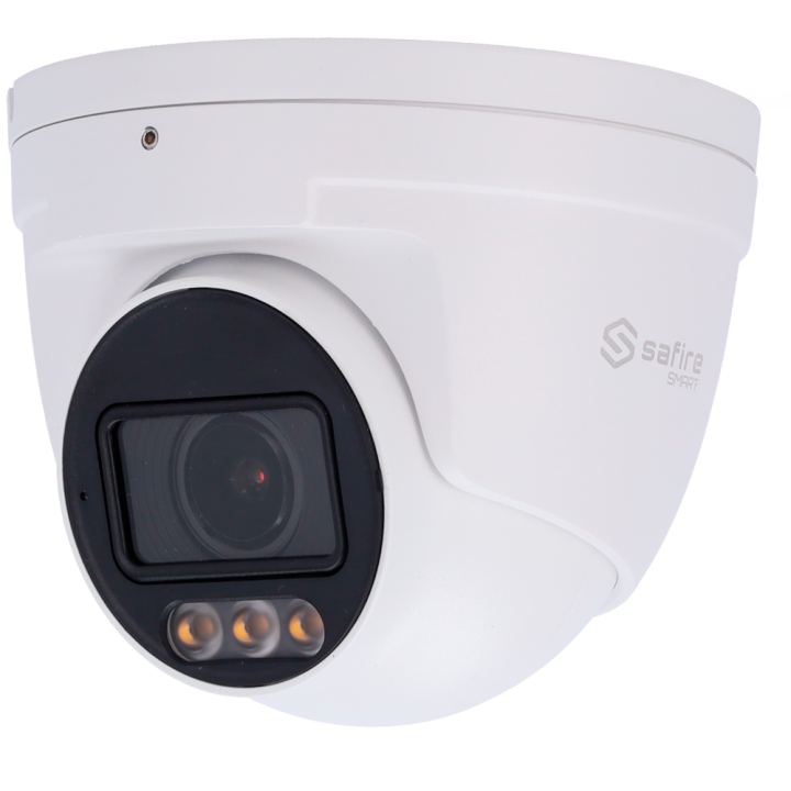 SAFIRE SMART SF-IPT511ZA-4E1-NIGHT 4MP Turret IP Camera with PoE, Wi-Fi, IP67, White LED, 30m IR
