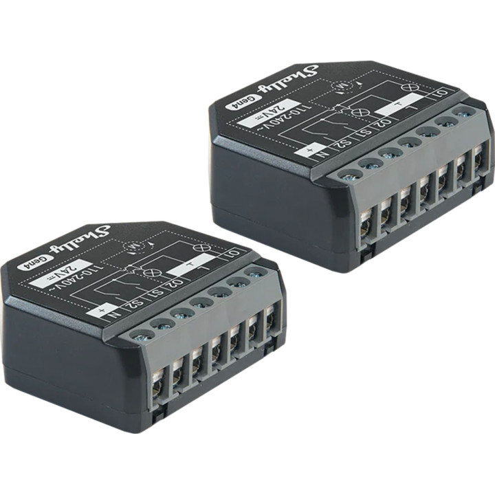 Komplektis 2 Shelly 2PM Gen4 Zigbee/Matter kontrollerit
