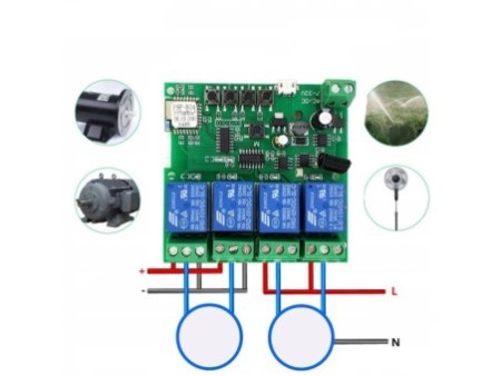 Sonoff 4CH DC 5-32V WiFi + RF433MHz beznapięciowy