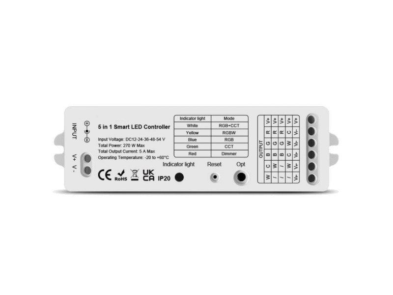 Kontroler LED 5w1 ZigBee + RF RGBW+CCT GL HUE TUYA