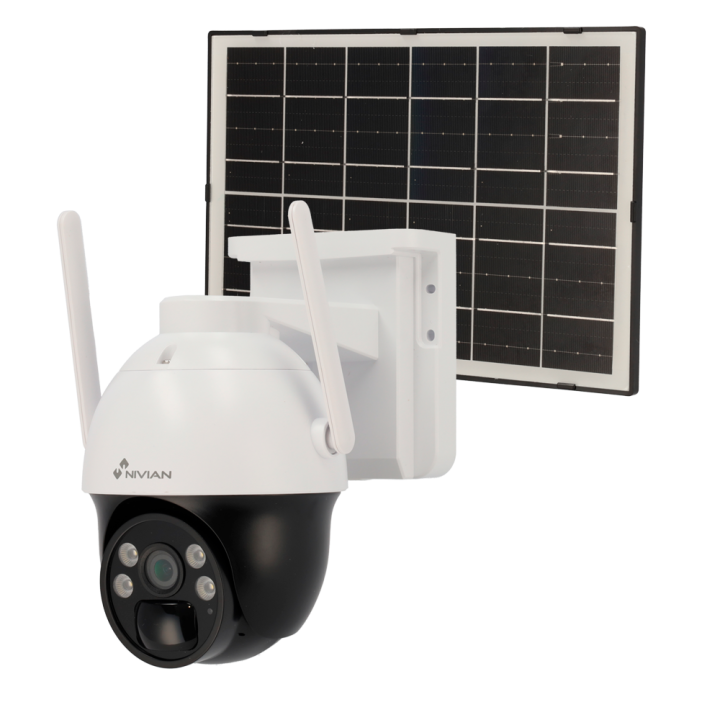 NIVIAN RETAIL NV-CAM02S-SOLAR4G 4MP PTZ IP Camera with PoE, ONVIF, IP66, 30m IR