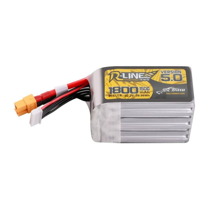 Lipo Tattu R-Line versija 5.0 1800mAh 22.2V 150C 6S akumulators ar XT60 savienotāju
