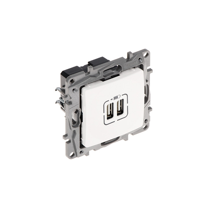 LEGRAND LE-764594 Niloe USB lādēšanas kontaktligzda 2 porti 2.4A/5V balta sienas ligzda