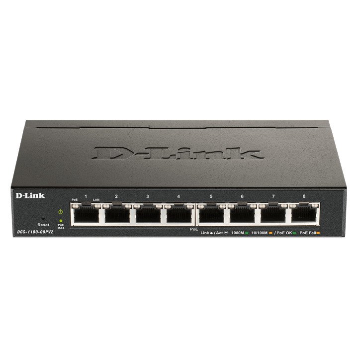 D-Link DGS-1100-08PV2/E 8 prievadų PoE jungiklis 64W