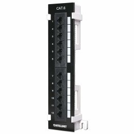 Intellinet Cat6 Wall-mount Patch Panel, UTP, 12 Port, Black