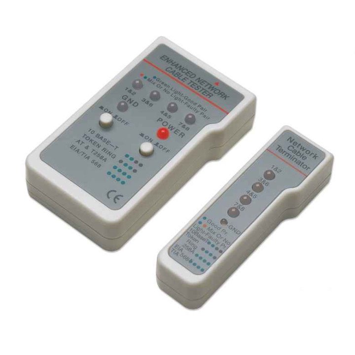 Intellinet daudzfunkciju kabeļa testeris, RJ-45 un RJ-11, UTP/STP/FTP, ekranēts un neekranēts