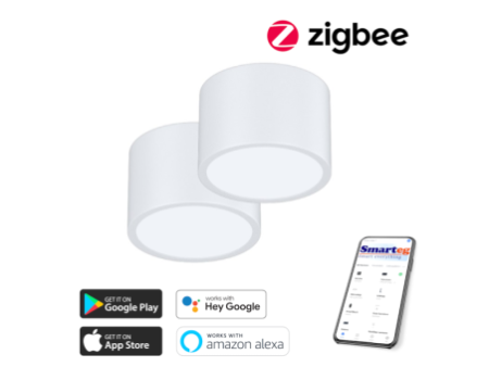 2x Smart šūnu lampa 15x15cm 12W balta Zigbee