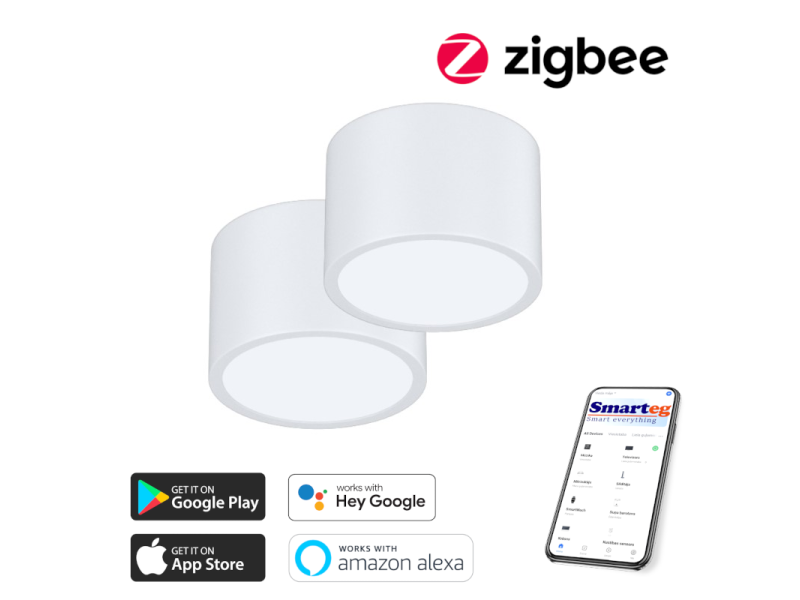 2x Smart šūnu lampa 15x15cm 12W balta Zigbee