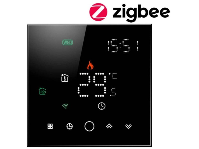 ZigBee termostata slēgtā krāsns Black PS TUYA sērija