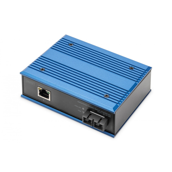 Медиаконвертер DIGITUS DN-652102-1 Industrial Gigabit Ethernet Media Converter, SM SC, 1310nm, 20km