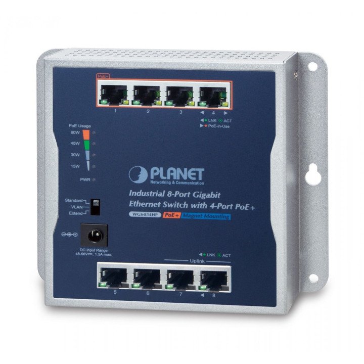 PLANET WGS-814HP Industrial 8-Port Gigabit PoE+ Switch