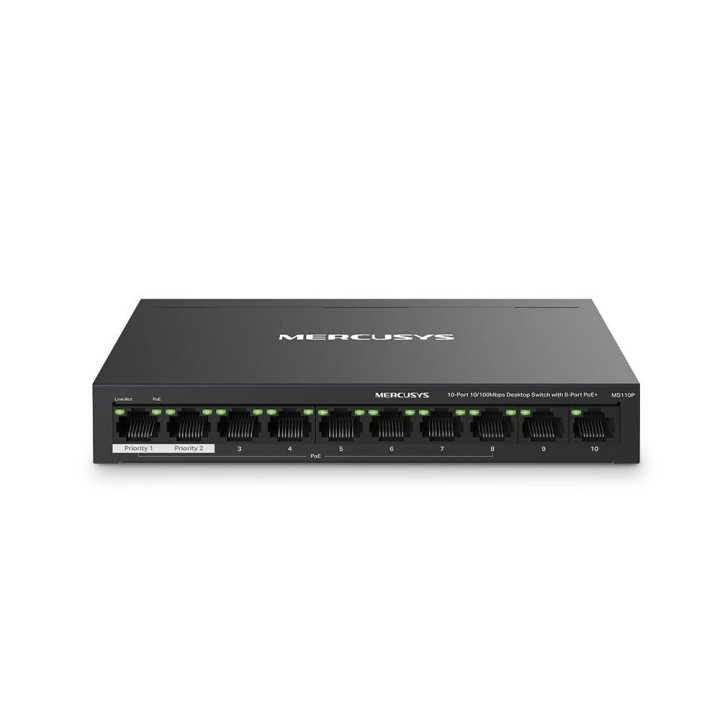 TP-Link MS110P 10-Port 10/100Mbps Desktop Switch with 8-Port PoE+