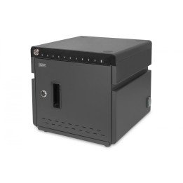 DIGITUS DN-45004 Charging Desktop Cabinet, 14" Display, USB-C, UV-C, 10 Charge Bases, Fan, 345x360x370 mm