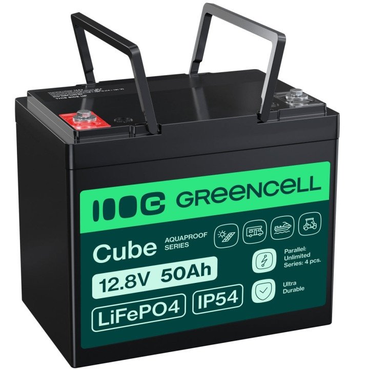 Green Cell LFPGC12V50AH LiFePO4 Battery 12.8V 50Ah 640Wh
