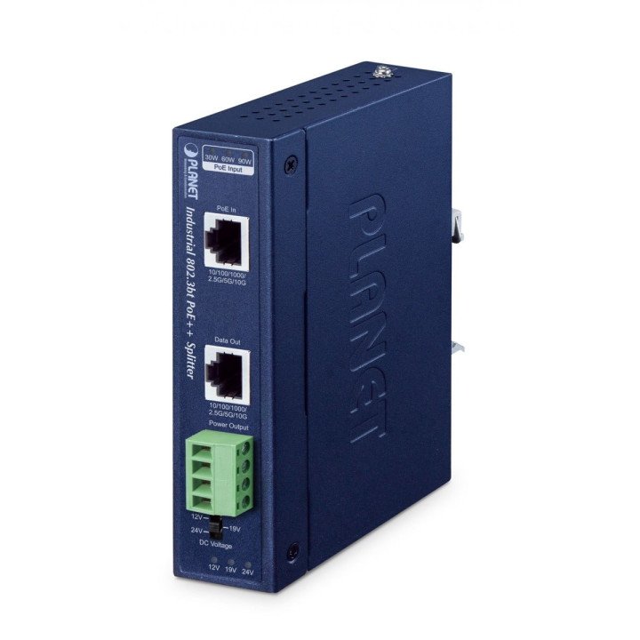 Planet IPOE-176S Industrial PoE++ Splitter, 10Gbps, 802.3bt Type 4, IP30