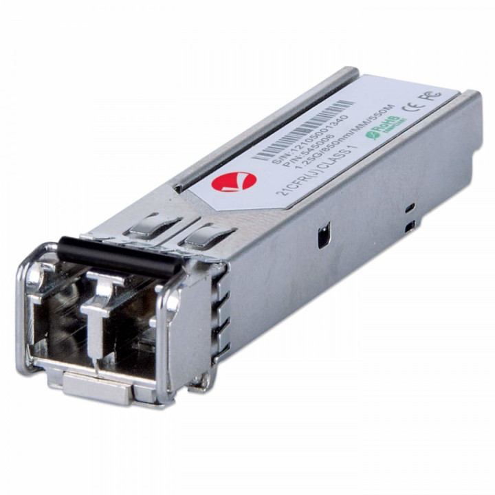 Intellinet 545006 Gigabit Ethernet SFP Mini-GBIC Transceiver, 1000Base-SX LC Multi-Mode, 550m