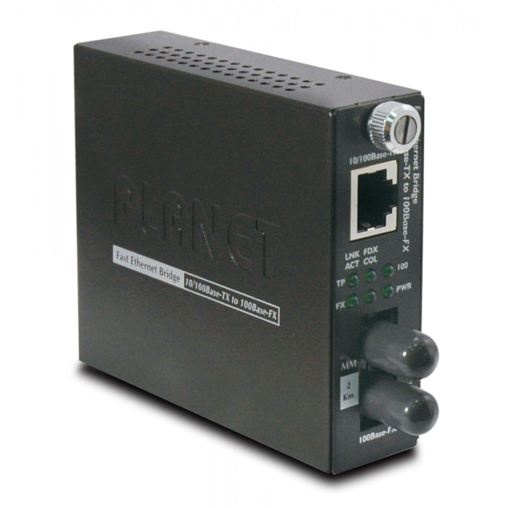 PLANET FST-801 10/100Base-TX uz 100Base-FX (ST) viedais mediju pārveidotājs, daudzmodu, 5V