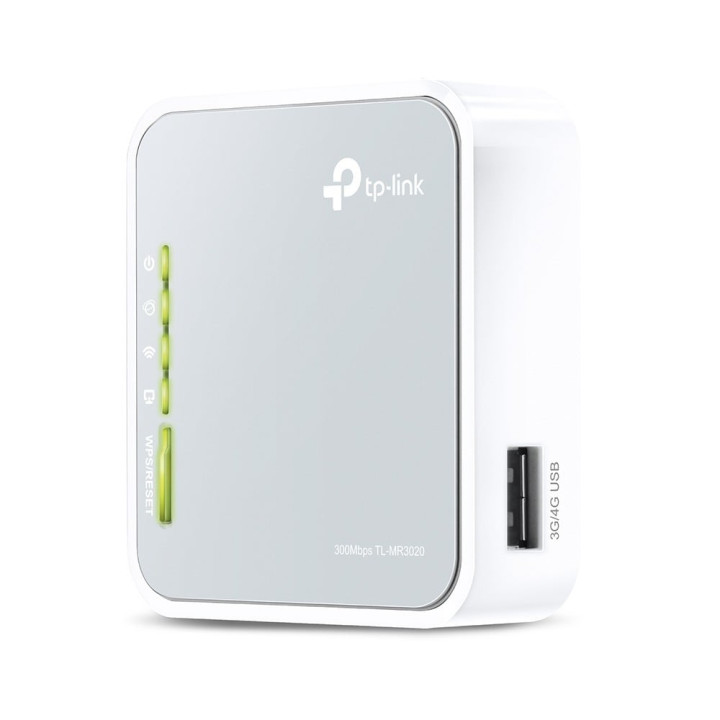 TP-LINK TL-MR3020 3G/4G mobilo tīklu maršrutētājs, Wi-Fi 4/N, 100Mbps Ethernet, pārnēsājams mobilais punkts