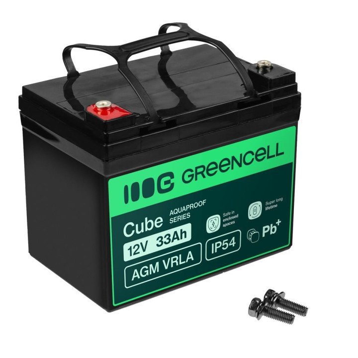Green Cell AGM12V33AH-J 12V 33Ah AGM akumuliatorius IP54