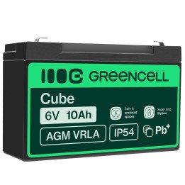 Green Cell AGM16 6V 10Ah VRLA Battery for Alarm Systems, Cash Registers, Toys