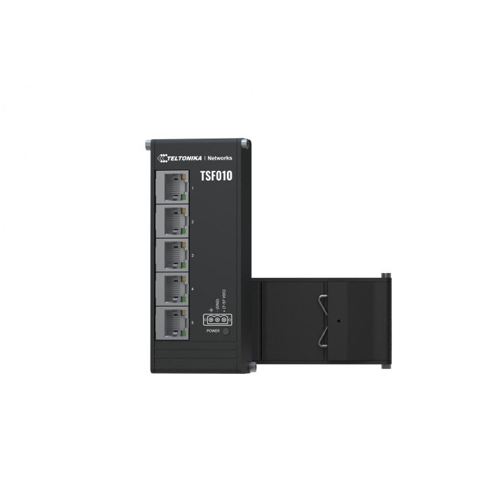 Teltonika TSF010000000 5-Port 10/100 Flat Industrial Unmanaged Switch