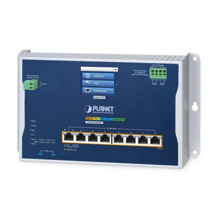 PLANET WGS-4215-8P2XV Industrial 8-Port Wall-mount Managed L2+ Gigabit PoE Switch