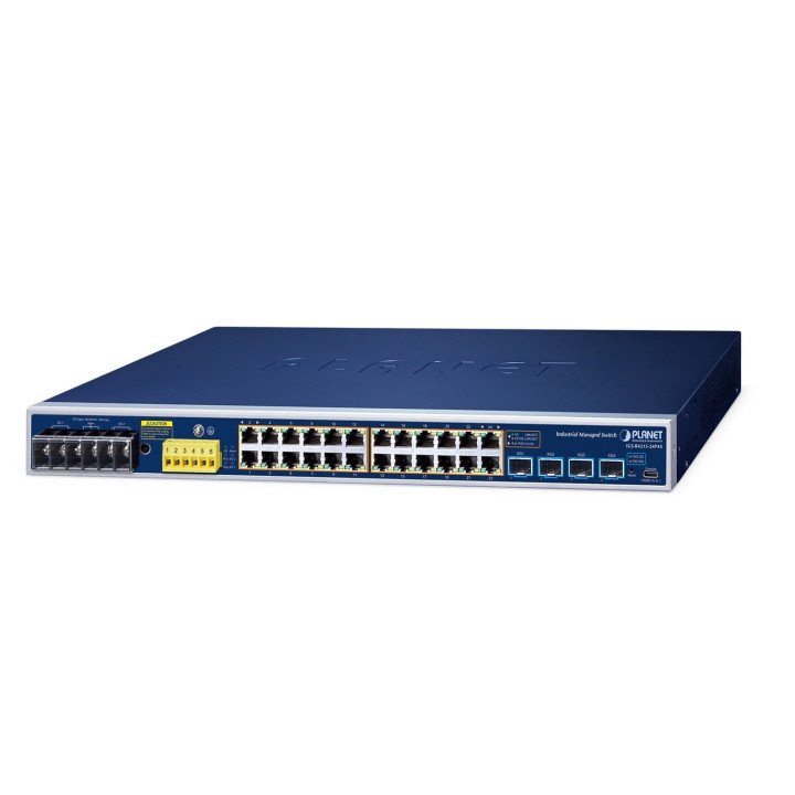 PLANET IGS-R4215-24P4X Managed L2+ Gigabit Ethernet PoE Switch, 1U, Blue
