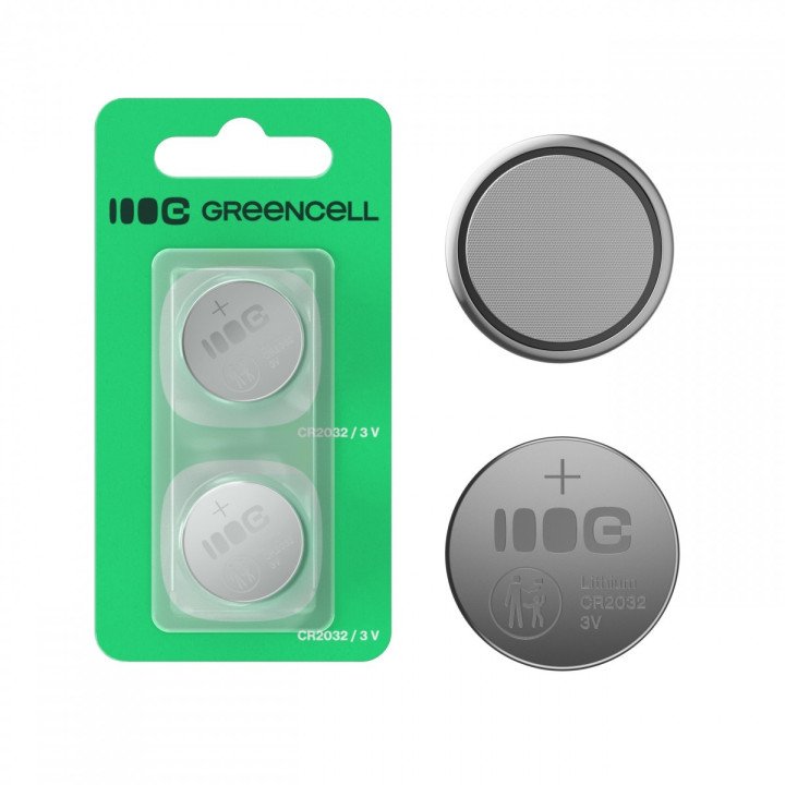 Green Cell X2CR2032 2x Lithium Coin Battery CR2032 3V 220mAh