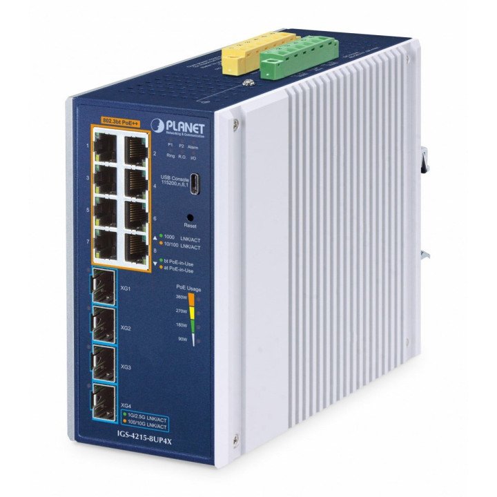 PLANET IGS-4215-8UP4X Managed L2/L4 8-Port Gigabit Ethernet Switch