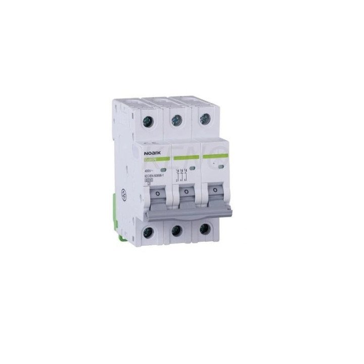 Noark 100058 Miniature Circuit Breaker 6kA, B Curve, 50A, 3-Pole