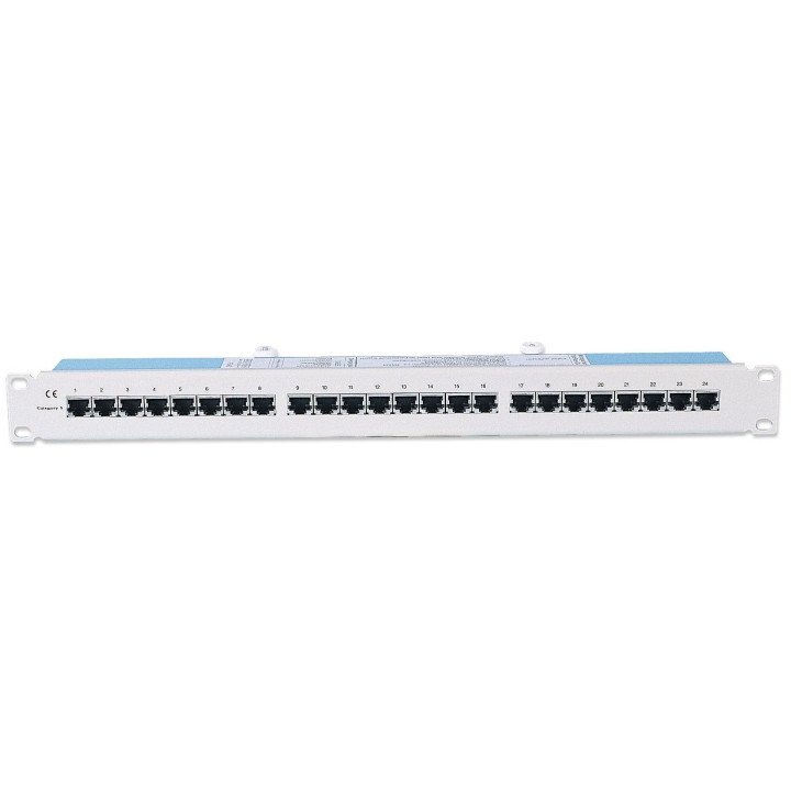 Intellinet Cat5e FTP 24-Port Patch Panel, 1U, Beige/Grey (503754)