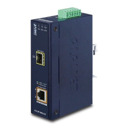 PLANET IGUP-805AT Промышленный 1-портовый 100/1000X SFP в 1-порт 10/100/1000T 802.3bt PoE++ медиаконвертер, 90W, -40 до 75°C, IP