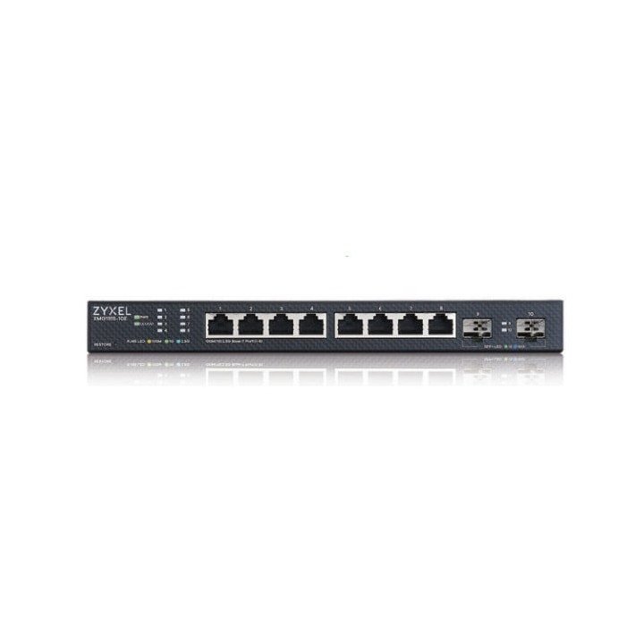 ZyXEL XMG1915-10E 8-Port 2.5GbE Smart Switch with 2 SFP+ Uplink, Standalone or NebulaFlex Cloud