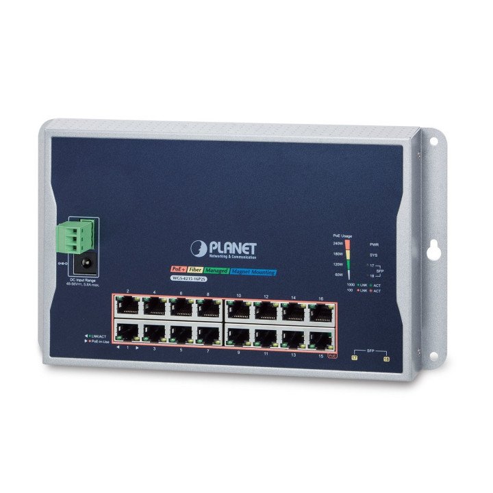 PLANET WGS-4215-16P2S PoE+ haldatav lüliti 16 porti