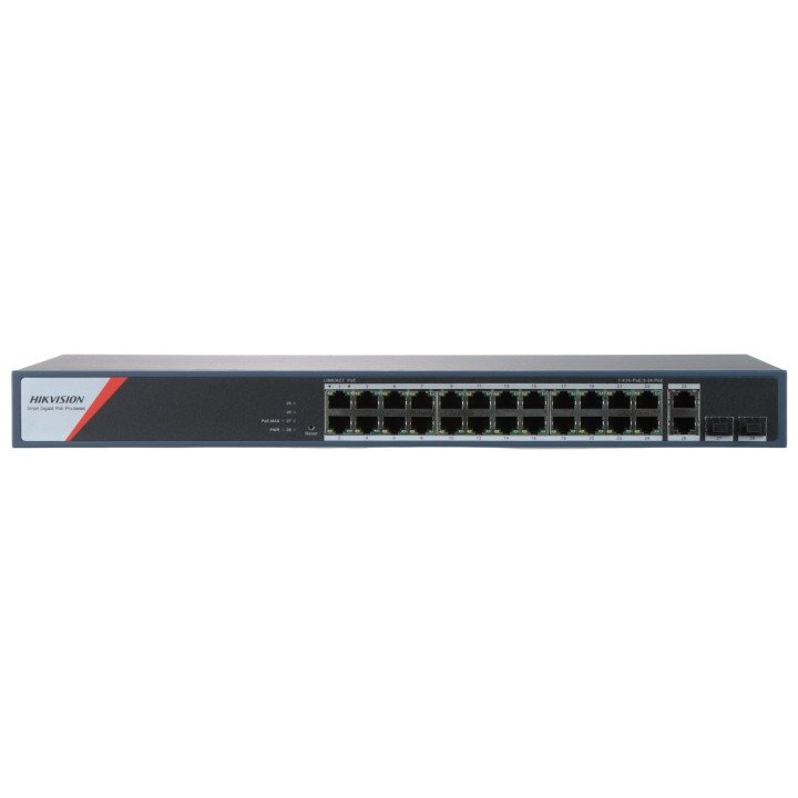 Hikvision DS-3E1528HP-SI-24P2T2F 28-Port Gigabit Managed PoE+ Switch with 24 PoE+ Ports and 2 SFP Uplinks
