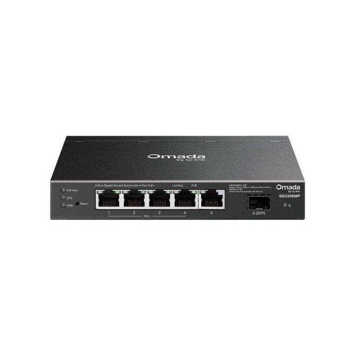 TP-Link SG2206MP PoE-kytkin 6 porttia Gigabit 65W